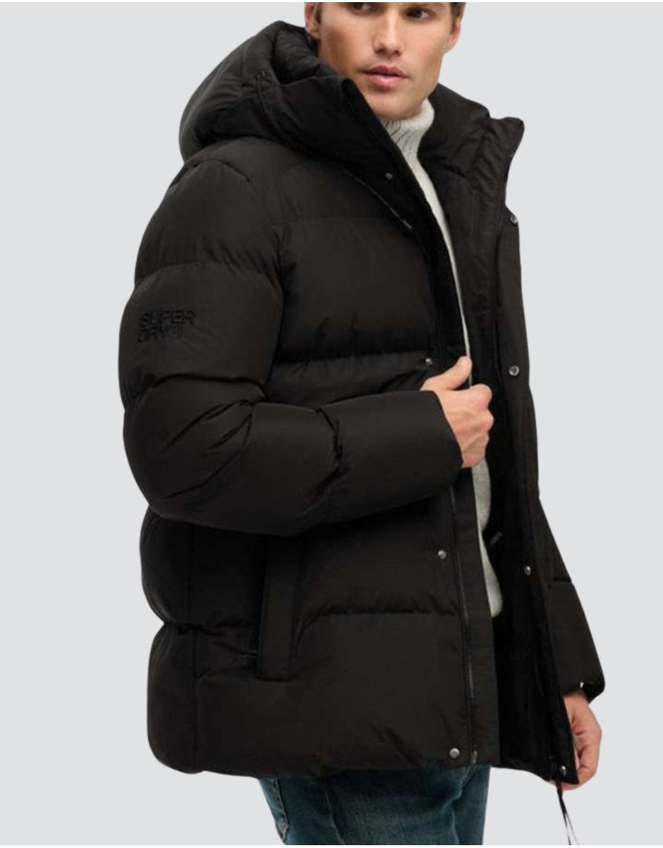 Superdry HOODED 5 BAFFLE SPORTS PUFFER jakna - Black - fotografija 5