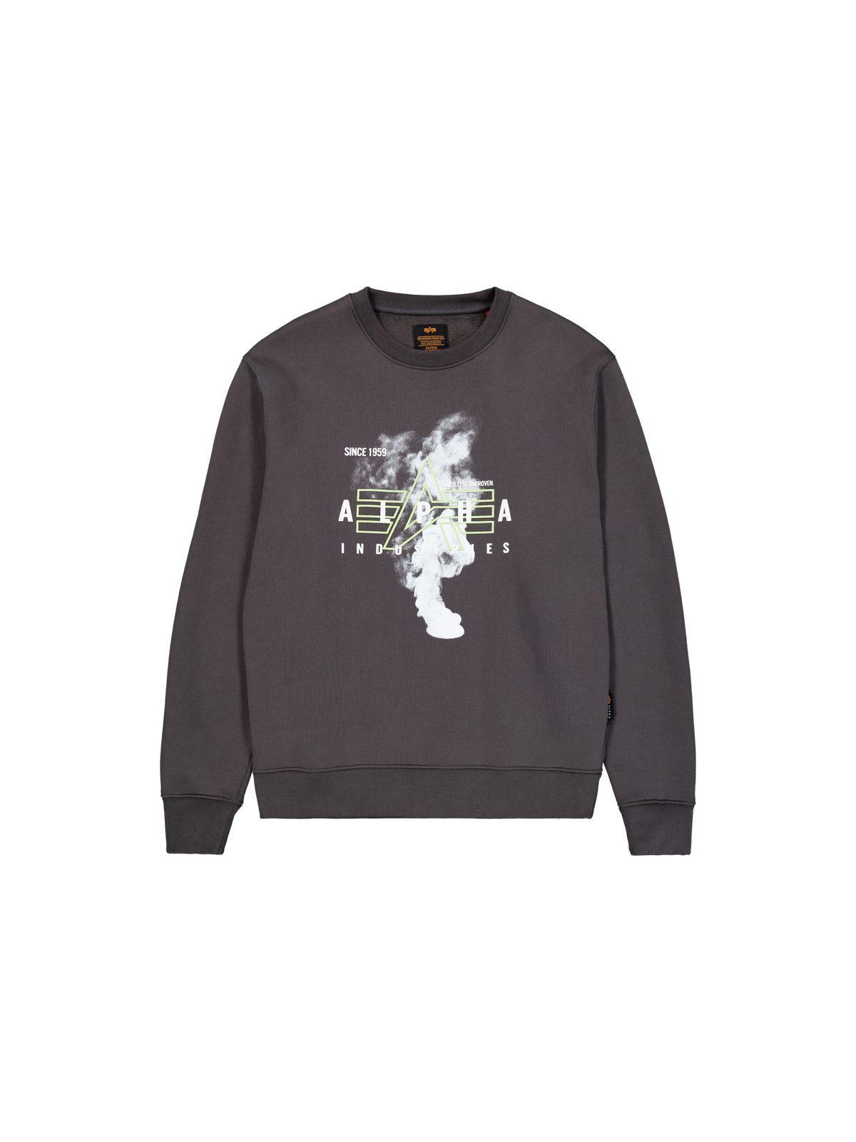 Alpha Industries Smoke Logo Sweater - Vintage Grey