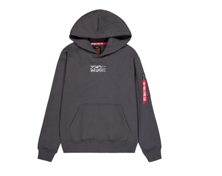 Alpha Industries Metal Plate Hoody - Vintage Grey