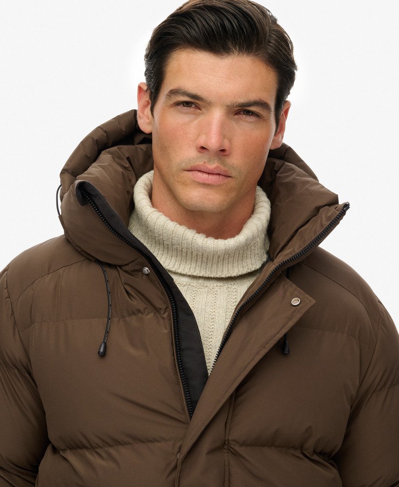 Superdry HOODED 5 BAFFLE SPORTS PUFFER jakna - Slate Brown - slika 4